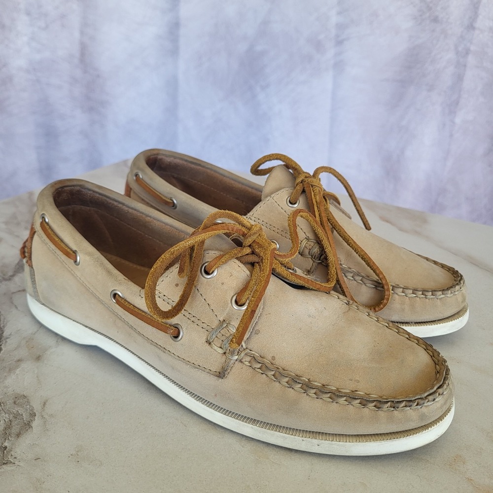 ae Allen Edmonds Maritime Boat Shoes Beige Men's Size 7 E